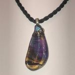 Hand Painted Shimmer Shell By Toni K Boho Necklace Black Photo 0