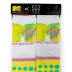 Odd Sox MTV Pop Art Crew Socks Mens Womens Retro 80s 90s Pastel Fun Novelty Gift Yellow Photo 3