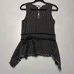 Derek Lam NWT  10 Crosby Waist Tie Peplum Tank Womens Size 6 Black White Textured Photo 1