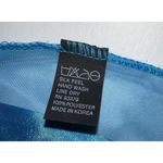 Square Scarf Turquoise Blue Striped 20" Silk Feel Polyester Womens Kusan Trading Photo 2