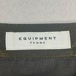 Equipment Femme Band Collar Buttoned Cuffs Long Sleeve Sheer Metallic Blouse Size M Photo 5