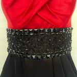 B Darlin B.Darlin Strapless Dress Sz 7/8 Satiny Red Black Beaded Holiday Fairy Grunge Photo 2