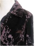 Jones New York Women’s Burnout Velvet Brown Button Down Shirt Blouse Size 12 Photo 5