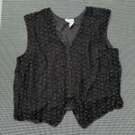 Vintage silk beaded black vest by ceecee size large gold retro 90s‎ fall winter Photo 0