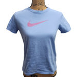 Nike Tee T Shirt Blue Pink Swoosh Logo Women's Size L Photo 0