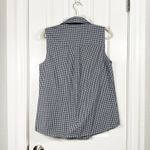 Karen Scott  M Star 4th of July Red White Blue Sleeveless Shirt Gingham Americana Photo 4