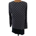 J Jill Wearever collection layered tunic oriental Geo print and solid black Size L Photo 1