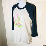 Modcloth Raglan Tee Dessert Cacti Print Grey Blue XS Photo 8