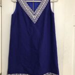 Kate Spade Dress Laureen Embroidered Shift Dress linen blend blue women’s size 4 Photo 2