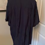 Urban Outfitters Cute Navy Long Flowy Short Sleeve Blouse Top Photo 3