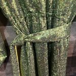 Anthropologie Chartreuse Lisabette Sequin Wrap Mini Dress, NWT Photo 3