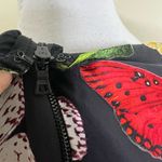 Alice + Olivia Jesse Wrap Dress 4/6 Silk Blend Whimsical Butterfly Leopard Midi Photo 5