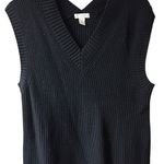 H&M Black Ribbed V-Neck Sweater Vest Photo 0