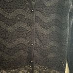 Hanky Panky Black Lace Button Front Cardigan Scalloped Hem Photo 1