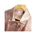 Womens Pink Satin Collared Button Up Blouse Dress Shirt Business Office L Size L Photo 2