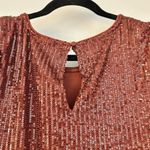 Torrid  Sequin Ruched Sleeve Top in Rust Red Size 1X NWT Photo 9