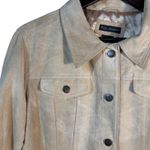 For Joseph Suede Lined Jacket Tan / Beige Button Front Large Neutral Western Photo 1