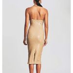 Retrofete Sariah Nude ribbed Sequin knit Dress NEW Tan Photo 5