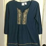Take Two Empire Waist Top Embroidered Size L Photo 0