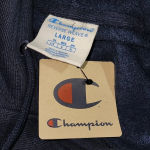 Champion NWT Reverse Weave Womens Navy White Siesta Key Crop Hoodie Large Photo 3