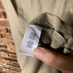 Tahari Olive Army Green Linen Sleeveless Collared A-Line Shirt Dress Women's 14 Photo 5