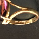 Marquee shaped purple stone Ring 14KT GF Size 8 Gold Photo 8