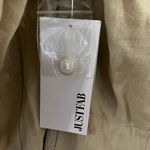 Just Fab Linen Blend Tan Long Sleeve Button Down Mini Dress Size: S NWT Photo 4