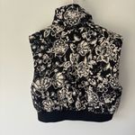 &merci &Merci Black White Floral Puffer Cropped Vest Full Zip Feminine Coquette Chic Photo 6