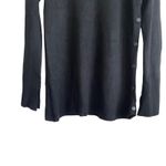 ZARA  Knit Women Top S Black Round Neck‎ Long Slit Sleeve Side Snap Rocker Goth Photo 4