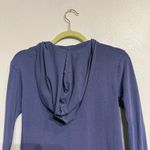 Free People  Blue Hooded Athletic Pullover Sz XS Photo 4