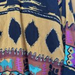 Jane Ashley VTG  Gauze Top Blouse Button 3/4 Sleeves Beaded Western Aztec Artwear Photo 12
