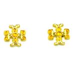 Tory Burch $158 Retail NWOT Roxanne Jeweled Stud Earrings Gold / Honey Topaz Photo 2