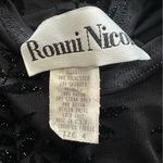 Ronni Nicole 90s Black Beaded Velvet Leaf Evening Gown Dress w/ Scarf Wrap Sz 4 Photo 7