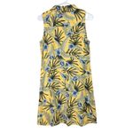 Boston Proper  Women's Yellow Floral Button Up Silk Shirt Dress Size 8 Photo 7