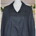 Ladies Studio V Lightweight Gray Chambray Jacket Snap Front Stretch Plus Size 2X Photo 1