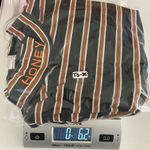 Women’s black brown striped mock neck ribbed stretch cropped long sleeve top M Size M Photo 6