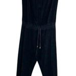 Bebe Y2K baby WomensXS TP Black Velvet Jumpsuit Rhinestone Spellout Strapless Photo 0