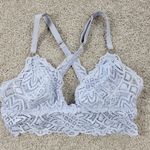 Aerie Lace Bralette Womens S Blue Padded Adjustable Crossed Strap Lingerie Top Photo 10