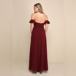 Lulus Lulu’s Absolute Romance Burgundy Off-the-Shoulder Maxi Dress Bridesmaid Formal Photo 5