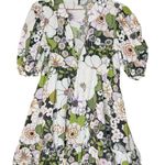 Maje Rafleur Large Floral Print Mini Puff Sleeve Baby Doll Mini Dress Size 40 Photo 2