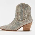 Matisse x Free People Harlow Rhinestone Western Cowboy Boots Booties | Size 6.5 Silver Photo 6