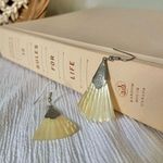 Shell Fan Silver Earrings Vintage “Persephone” Mother of Pearl Mermaidcore Femme White Photo 0