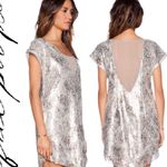 Free People  Midnight Dreamer Sequin Mini Dress Women's Small Silver Dainty Party Photo 0
