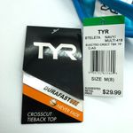 Tyr. Workout Bikini Electro Crosscut Tieback Top Strappy Blue Pink M (8) Photo 3