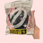 DIXXON NWT black pink peonies tanning suit bikini top swim beach pool triangle Size XL Photo 2