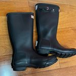 Hunter  black tall rain boots size 37 US 6 Photo 2