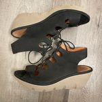Clarks Artisan Leather Ghillie Wedge Sandals Photo 2