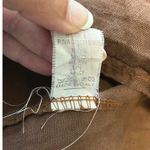 Italian Linen Dress Sleeveless Casual Summer Dress Crochet Hem Boho Brown Size M Photo 4