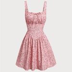 Rihoas Pink Floral Ruched Corset Slip Mini Dress Photo 5