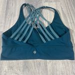 Lululemon Strappy Women's Teal Sports Bra; 12 Photo 3